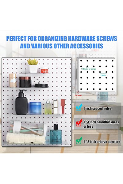 genernic Fenros 4-Piece Pegboard Wall Shelves (Silver, Mixed Sizes)