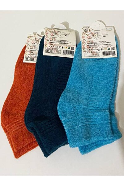 EDWOL Triple Set of Towel Booties Women's Socks Set Multi-Colored