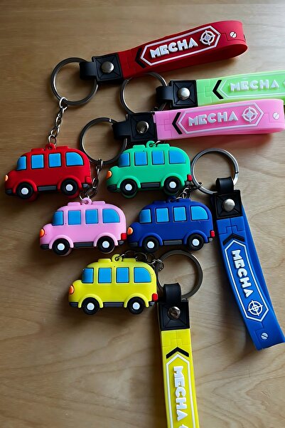 ŞEN AKSESUAR Colorful Cute Cars School and Bag Accessory 3D Keychain