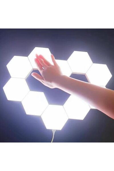 genernic Eity Good Hexagon LED Touch-Sensitive Wall Light Panels, 6 Pack - White