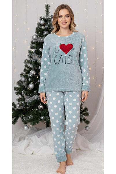 embody Lady's cocolino polar pyjamas, fluffy and warm, green 7215 Christmas present