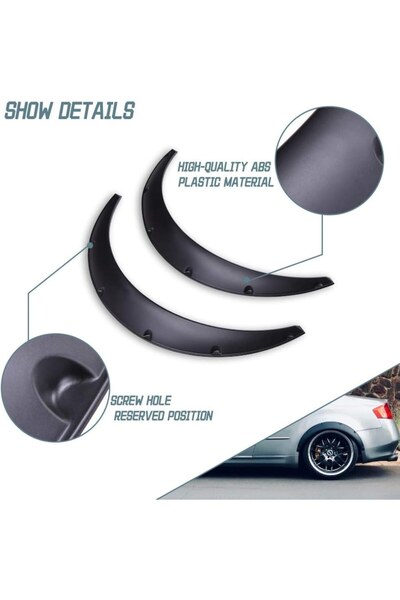 Nicoone Set of 4 Universal Fender Extensions, Mud and Scratch Protection, Flexible PP Material, Black