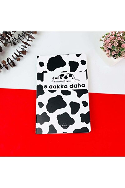 HEDİYEVİM 5 Dakka More Cow Design Tailor Stitched Notebook