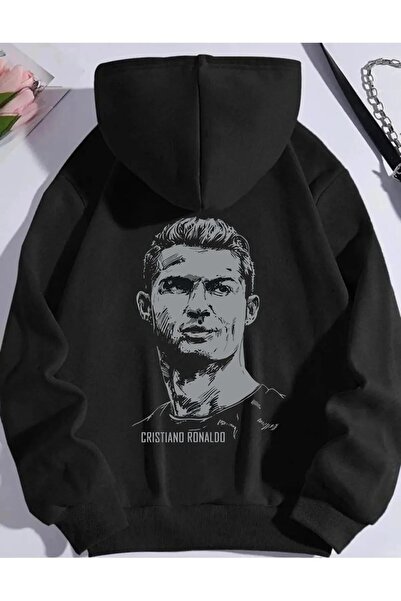 FULL TOLERANCE Unisex Ronaldo Cr7 Oversize Kapüşonlu - Bisiklet Yaka ve Yarım...