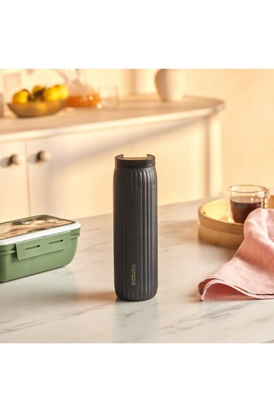 Karaca Rimo Auslaufsicherer Edelstahl-Thermos 600 ml Anthrazit