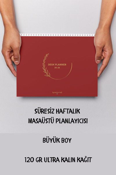 pcpapiruscraft Continuous Weekly Spiral Desktop Planner Large Size - Desk Planner