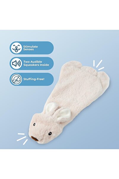 Best Pet Supplies Stuffing-Free 2-in-1 Squeaky Dog Toy - Wild Rabbit, Large