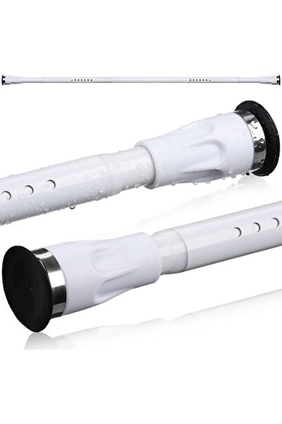 FLY HAWK Extendable shower curtain rod, no drilling, 105-151 cm, steel, white