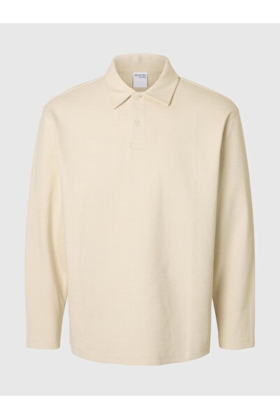 SELECTED Langarm-Poloshirt 100% Baumwoll