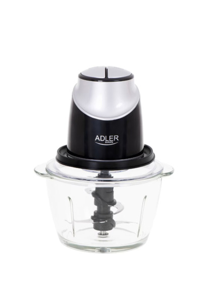 adler Powerful electric chopper 300 W, 1.2 L, 2 speeds, stainless steel blade, compact design – Black