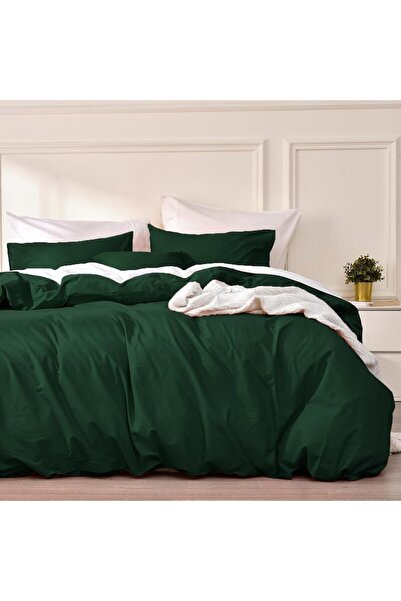 Luofanfei bedding set, Renforce cotton, 4 pieces, 135x200 cm, Dark green
