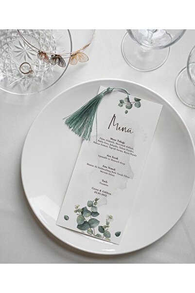 Emtory Home Menü Kartı - 10 Adet - Nişan Konsept - Düğün Konsept Menü Kartı -...