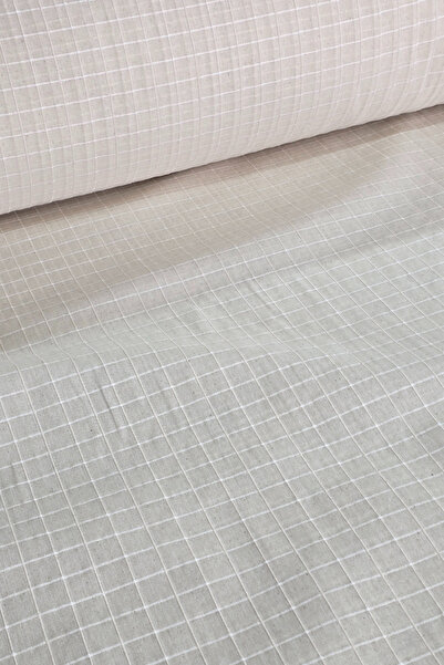 Morlay Ύφασμα Monika Ham με τετράγωνο σχέδιο - Κουρτίνα- Τραπεζομάντιλο- Μαντέλα - Παντζάρι - Αυθεντικό ύφασμα - 210cm