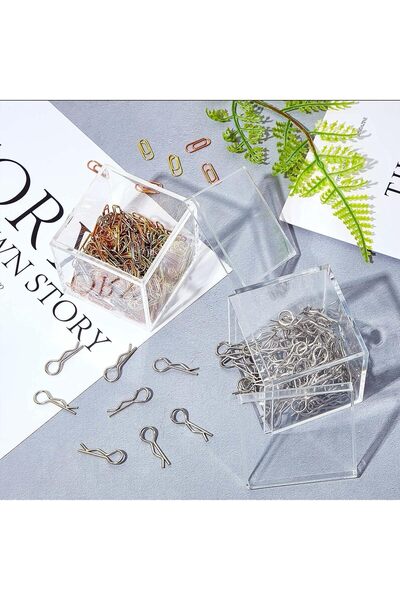 FUFU 8 Pieces Clear Acrylic Small Box with Lid (6.5 x 6.5 x 6.5 cm)