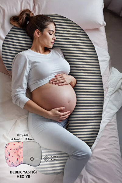 PUFYMAX Hamile yastığı,sarılma yastığı aktivite yastığı pamuk kumaş (siyah)