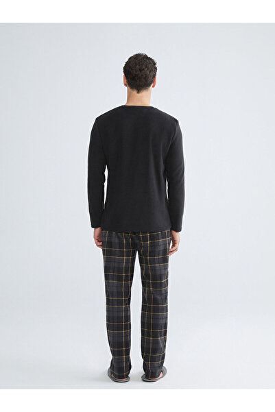 LC Waikiki Özmarka Yeni Sezon Standart Kalıp Ekose Polar Erkek Pijama Takımı