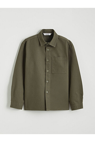 LC Waikiki Lcw Kids Khaki Basic Long Sleeve Boy's Shirt