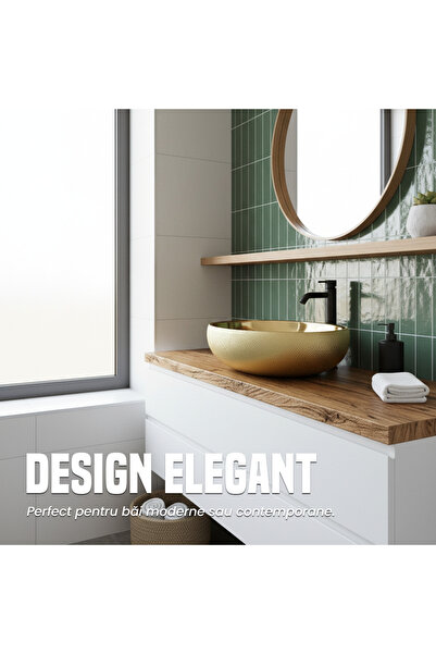 NEXTLY NEXTLY countertop ceramic washbasin, sanitary ware, 60x40x15.5cm, gold