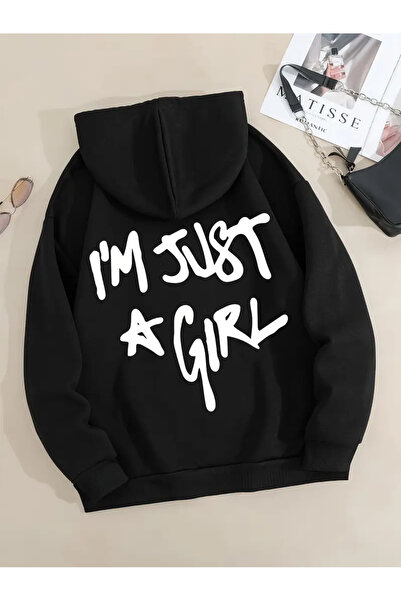 İSMTEXS سترة رياضية للجنسين مكونة من خيطين I M JUST GRIL Writing B مطبوع K بغ...