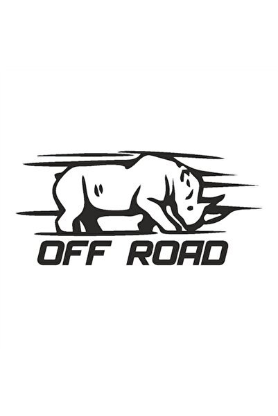 Oracal 651 Sticker decorativ tuning, off road, 4x4, pentru masina de teren, Rinocer, Negru, 26x12cm