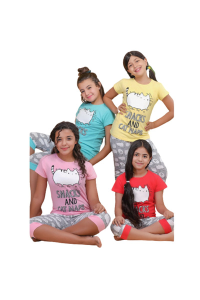Generic Girls' short-sleeved cotton pajamas - PJ 407