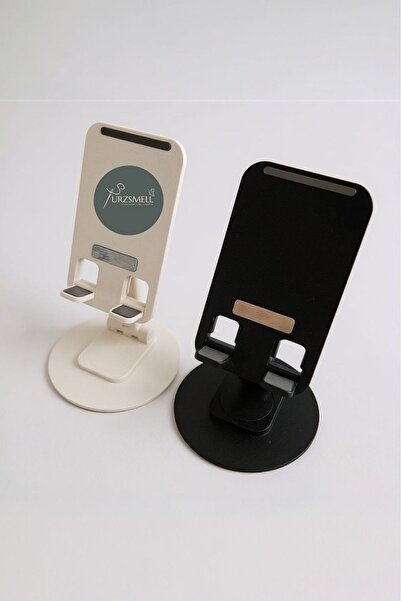 urzsmell 360 °   Rotating Adjustable Foldable Phone Tablet Stand Desktop Non-Slip Portable Holder White