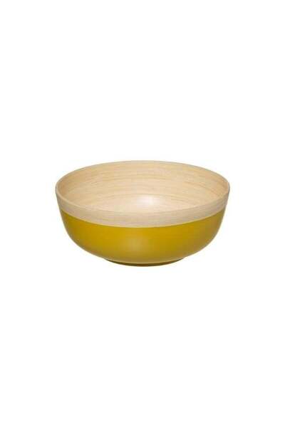 Generic Large Bamboo Serving Bowl 30cm – Yellow Finish