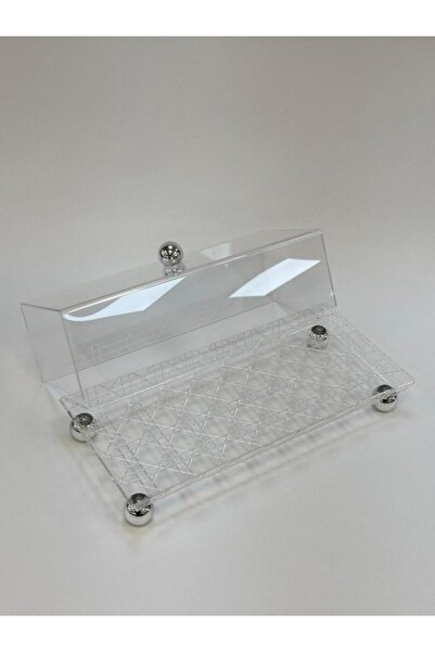 Living Rectangular transparent acrylic tray - 38x18x14 cm