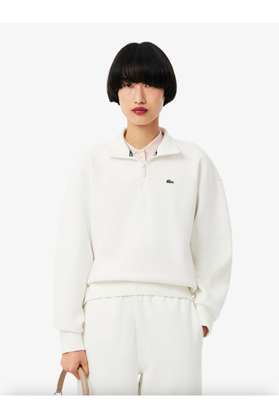 Lacoste High Neck Zipped Piqué Sweatshirt