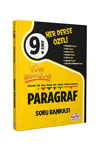 Editör Yayınevi 9. Sınıf Tüm Branşlar Paragraf Soru Bankası-Her Derse Özel-YE...
