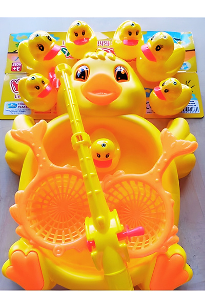 ÖZ OFİS Ördek Yakalama Oyunu 11 Parça Mıknatıslı Balık Olta Oyuncak Seti - Ha...