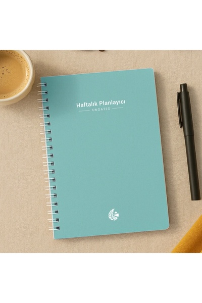 Copyder Planificator săptămânal lunar fără termen fix Agenda cu urmărire a obiceiurilor Caiet A5 cu spirală Verde pastel