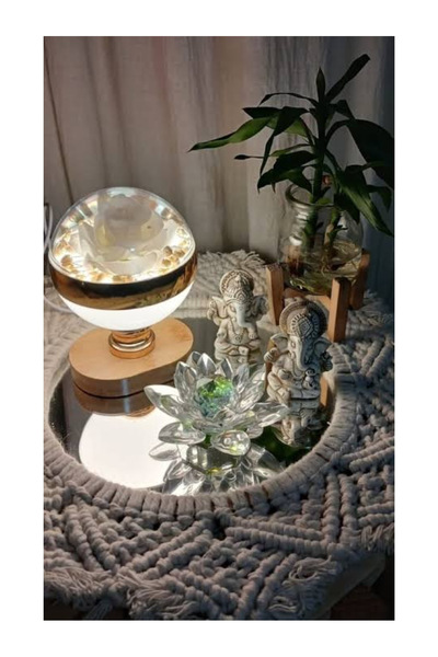 HEDİYEVİM Şık tasarımlı Fanus içerisinde gül tasarımlı ışıklı gül fanus