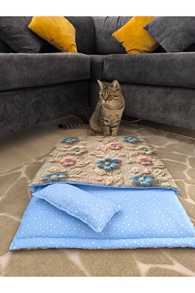 Talay Pet Store Yorgan ve Yastıklı Kedi Yatağı Kedi Uyku Tulumu | Mağara Tipi...