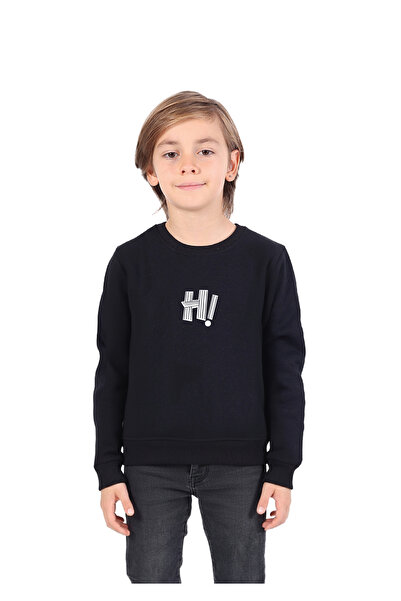 Rekormoda Boy's 3-Pack Blue-Black-Ecru 3-Thread Sh Fleece-Lined Sweatshirt B Printed 5-14 Years Old