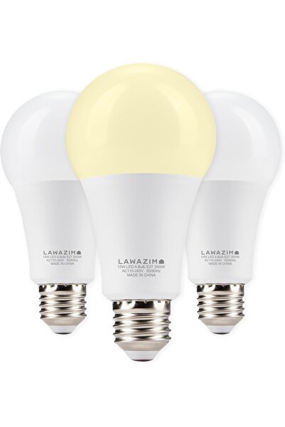 Lawazim 15 واط LED A70 E27 3000K - عبوة من 3، 1200 لومن، غير قابلة للتعتيم، 1...