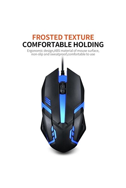 AlfTech Mouse de gaming cu fir, Alien, iluminare RGB, negru