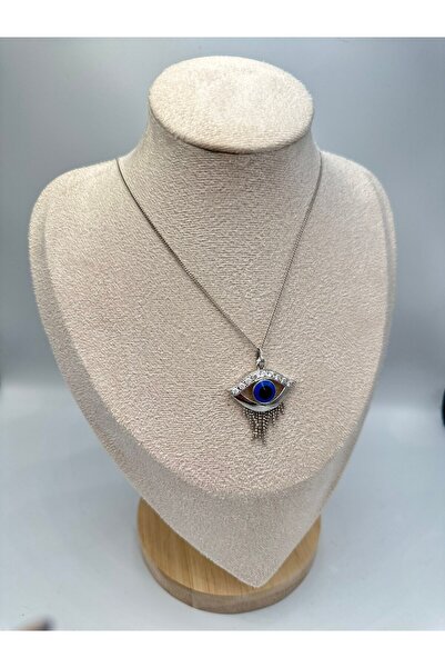 MyladyAccessoriess قلادة عين بتفاصيل حجر الزركون (فولاذ)