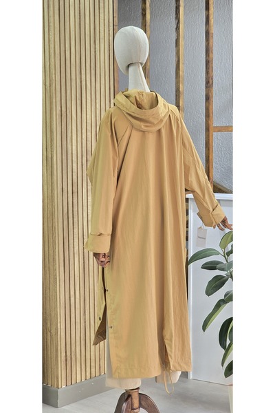 NANTİREA Kesekağıdı Hooded Long Raincoat