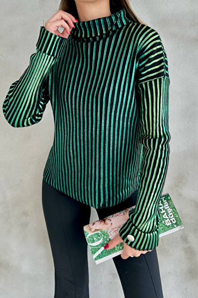 oshebu Pulover din tricot cu guler vertical