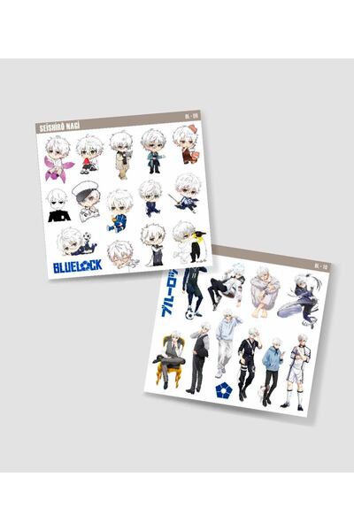MiniThingsArt BlueLock-Nagi Seishiro-parlak kağıt -2li sticker set-telefon sü...