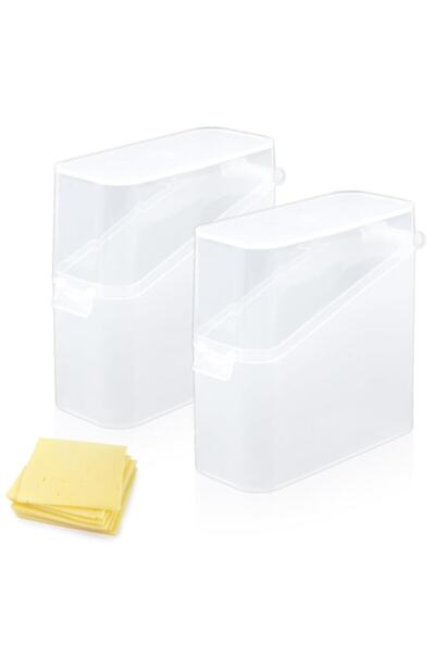 PEUTIER Set de 2 cutii de depozitare, 11,8x4,8x10 cm, pentru felii de brânză,...