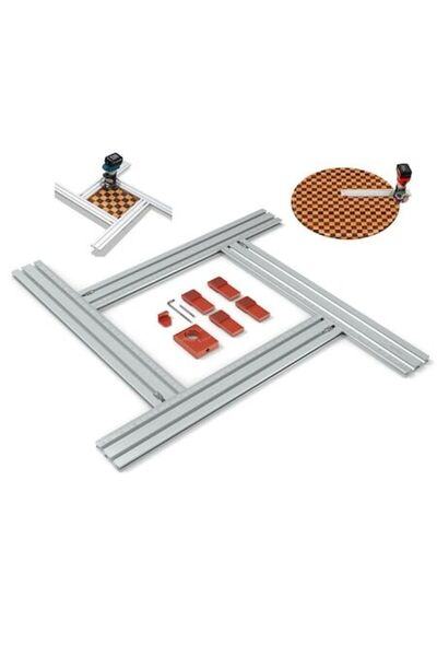 SpeTool Set 4 șabloane de freză pentru caneluri și cercuri 2 în 1 reglabile 5...