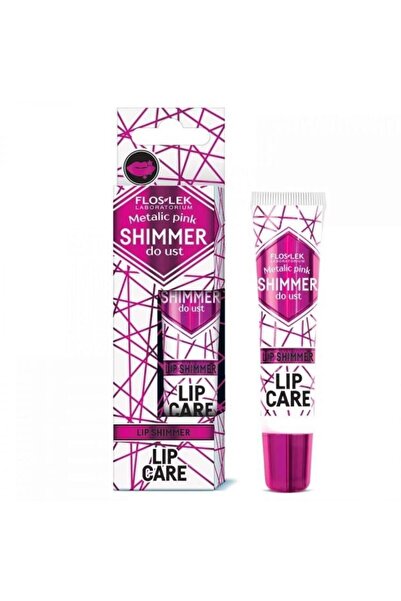 Floslek METALIC PINK SHIMMER LIP CARE 10g LIP CARE WITH FLORAL SILVER GLOSS