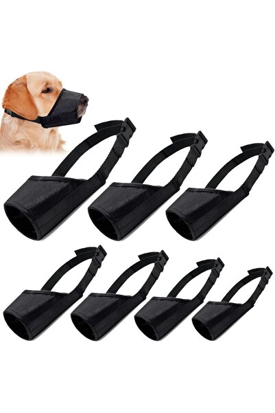 genernic مجموعة كمامات الكلاب المكونة من 7 قطع - كمامات ناعمة قابلة للتعديل م...