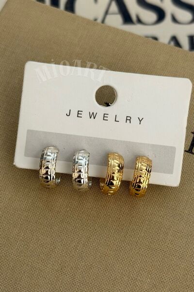 MioArt Women's Hoop Earring Set of 4