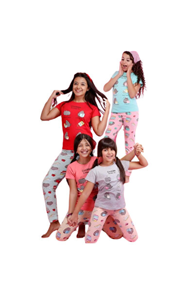 Generic Girls' short-sleeved cotton pajamas - PJ 413