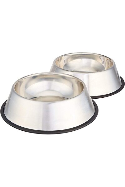 Amazon basics أوعية طعام وماء من الفولاذ المقاوم للصدأ للحيوانات الأليفة - مج...