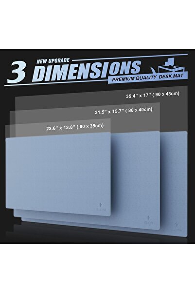 OEM KNODEL desk protection mousepad, PU leather, non-slip, non-deforming, durable, 90x43 cm, blue