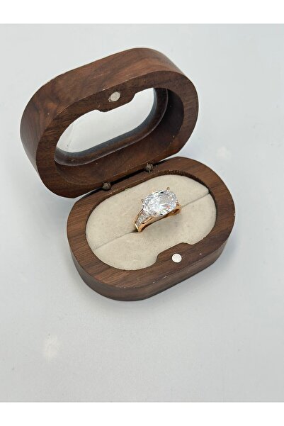 MyladyAccessoriess خاتم بحجر واحد بقطع بيضاوي (فولاذ) 16